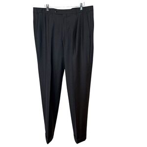 Hiltl Men's Dress Pants Size 38W X 32L Brown Pleated Slash Pockets Business Work